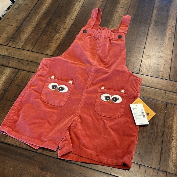 Kids Fall Corduroy Owl Overall Romper size 7 Back to school Halloween Fall - Picture 4 of 10